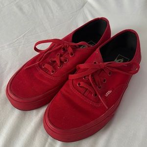 Vans authentic all red shoe